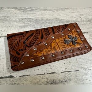 Canyon Sky Tooled Western Bifold Cardholder Wallet New with Tags